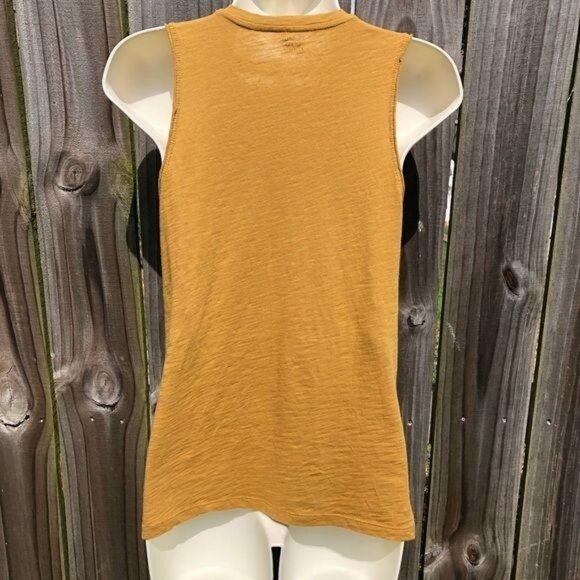 Madewell XXS Pocket Tank Orange Sleeveless Top Blouse V Neck Whisper - Picture 7 of 8